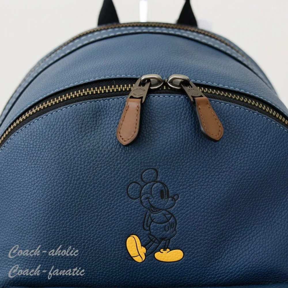 NWT 78564 Disney X Coach Academy Leather Backpack With Mickey in Denim - Picture 2 of 12